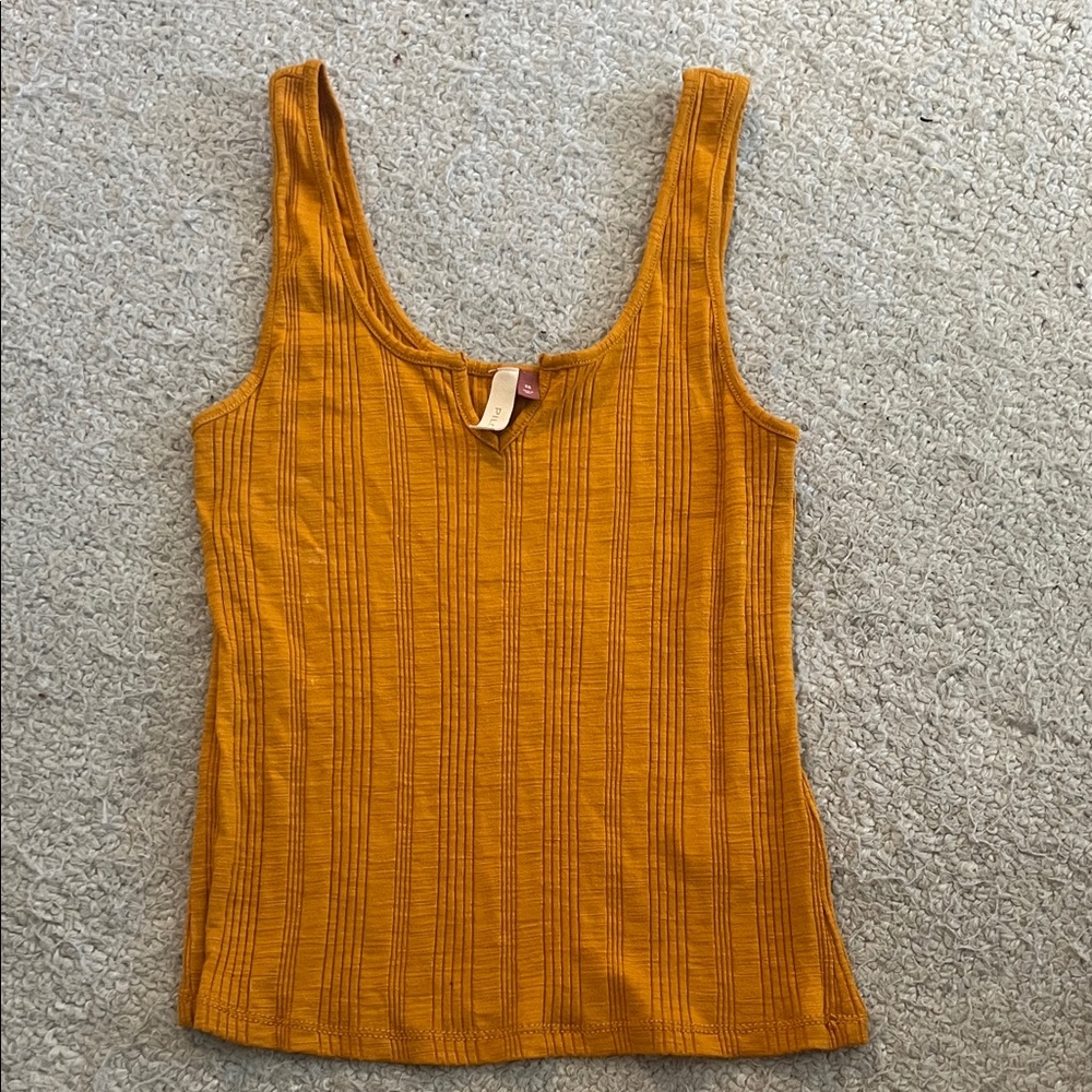 Pilcro Goldenrod Ribbed Tank Top